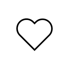 Black icon of a heart on a white background