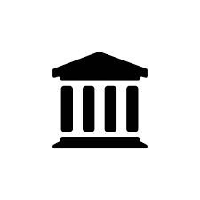 museum icon a black and white icon image of a building with columns