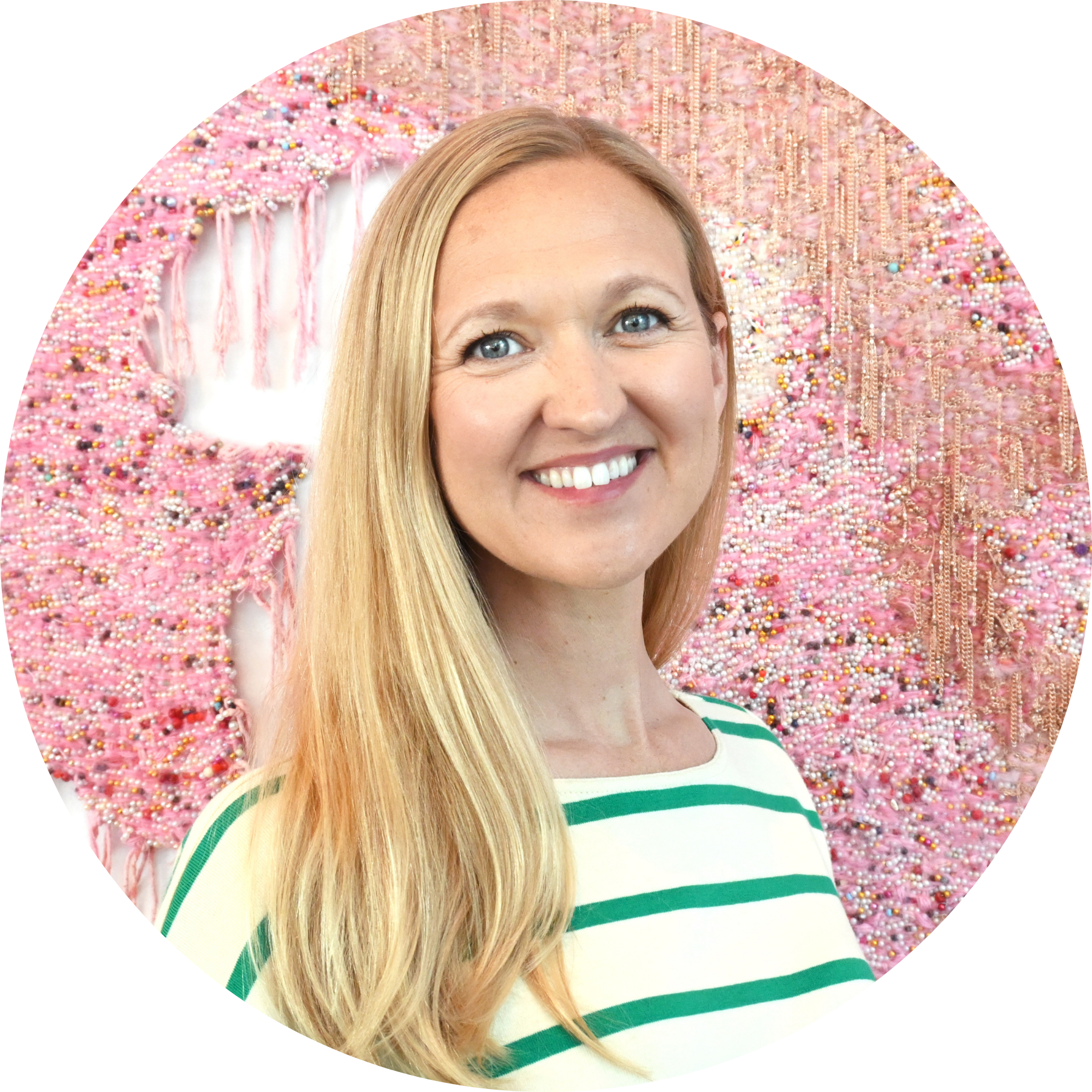 2 a head shot of Portia Brown, a fair skinned white woman with long blonde hair smiling at the camera